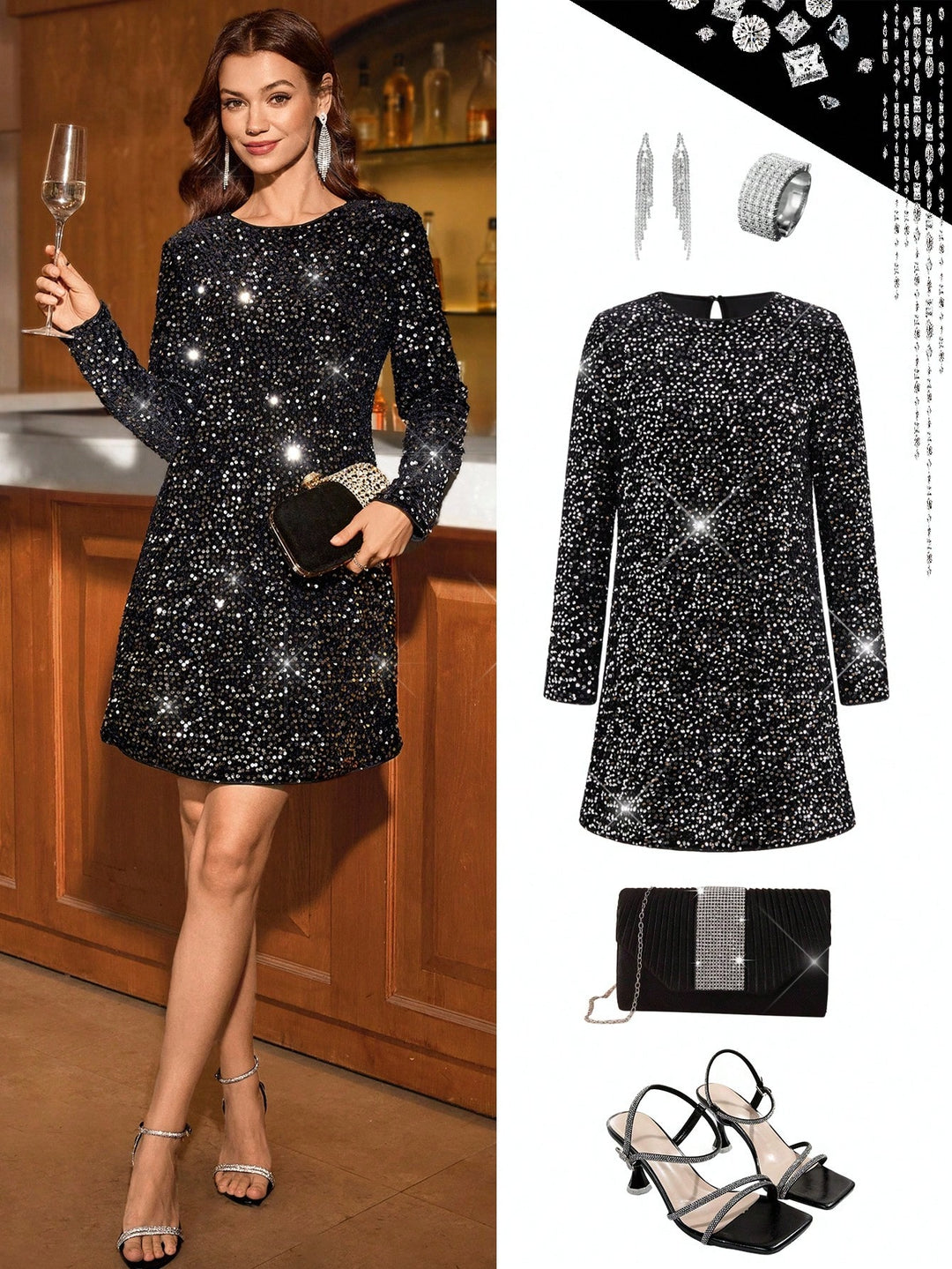 Rochie scurtă SHEIN, negru
