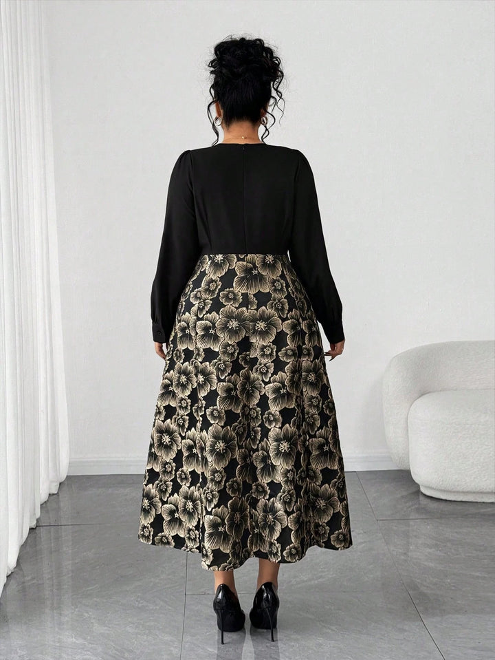Rochie midi Shein Curve+, mix culori
