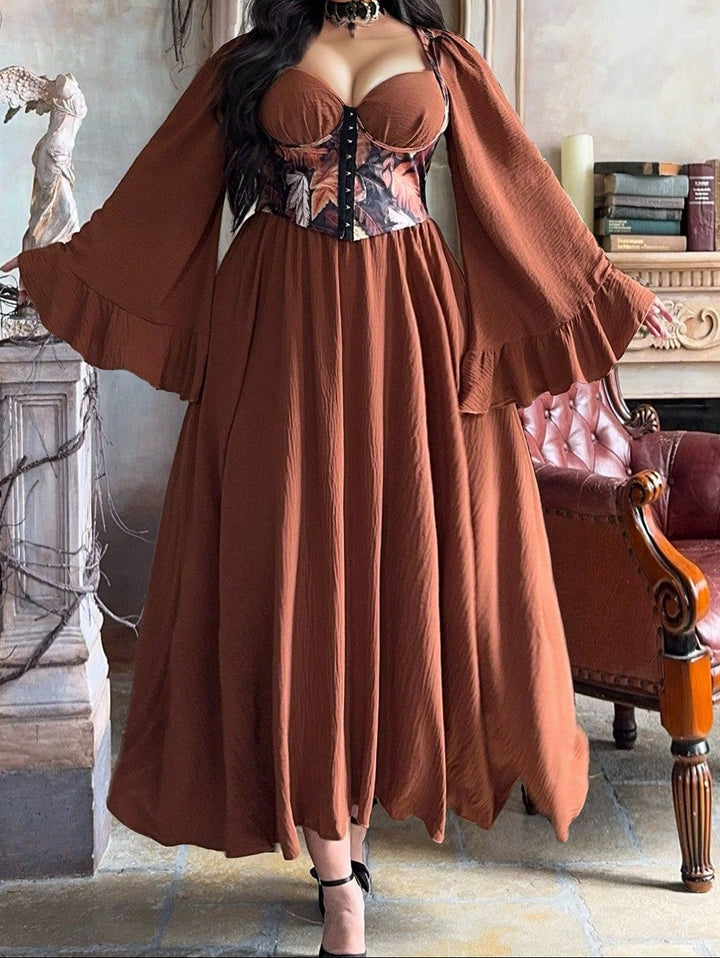 SHEIN maxi ruha, barna