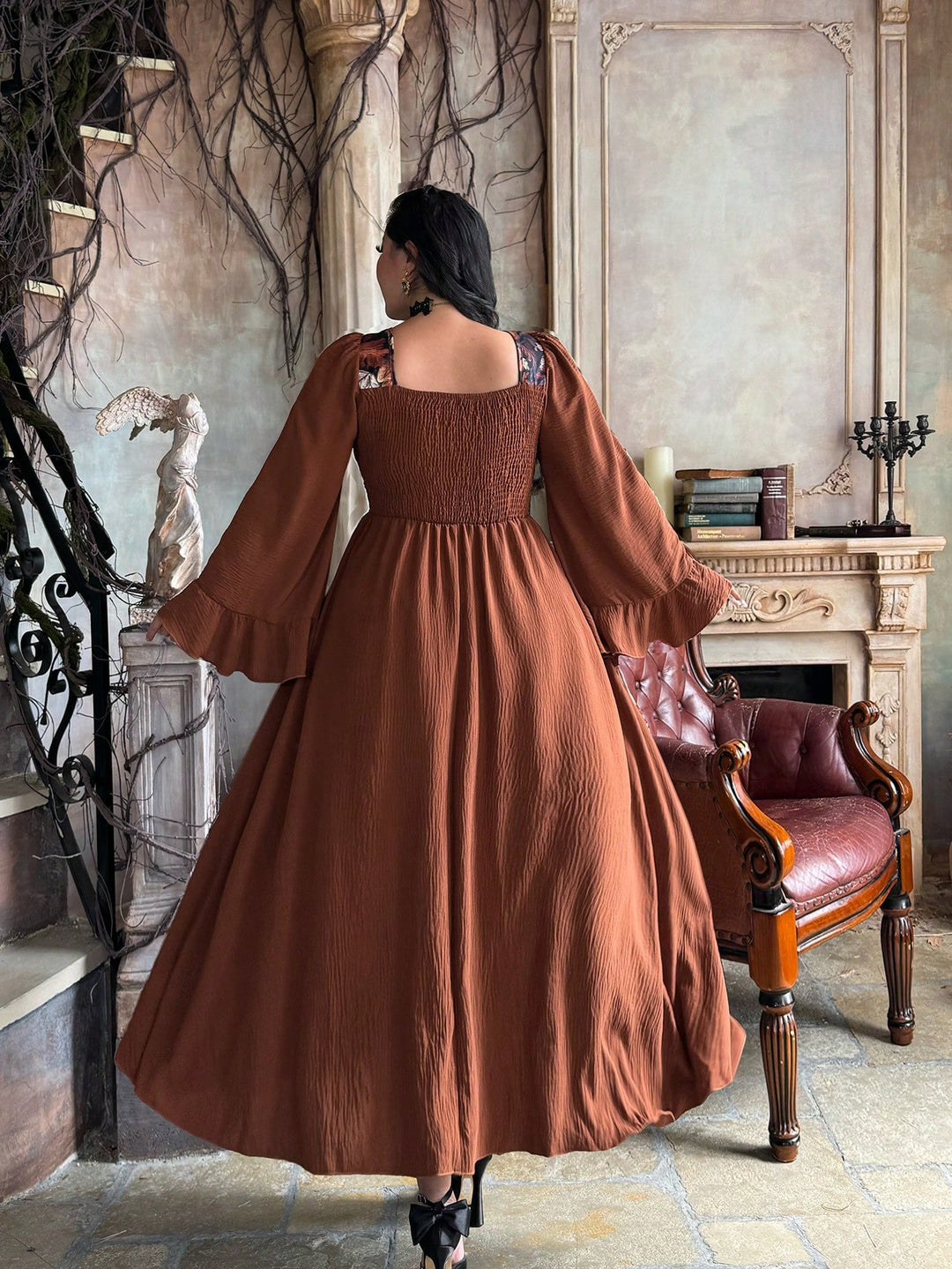 SHEIN maxi ruha, barna