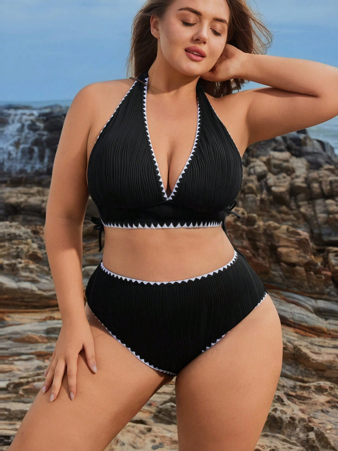 SHEIN fekete bikini szett