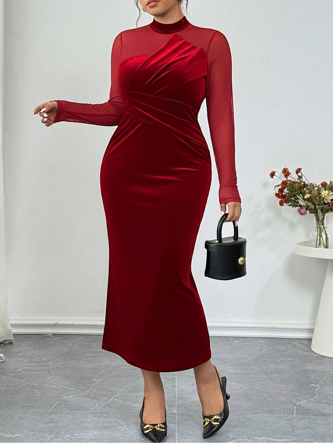 SHEIN maxi ruha, piros