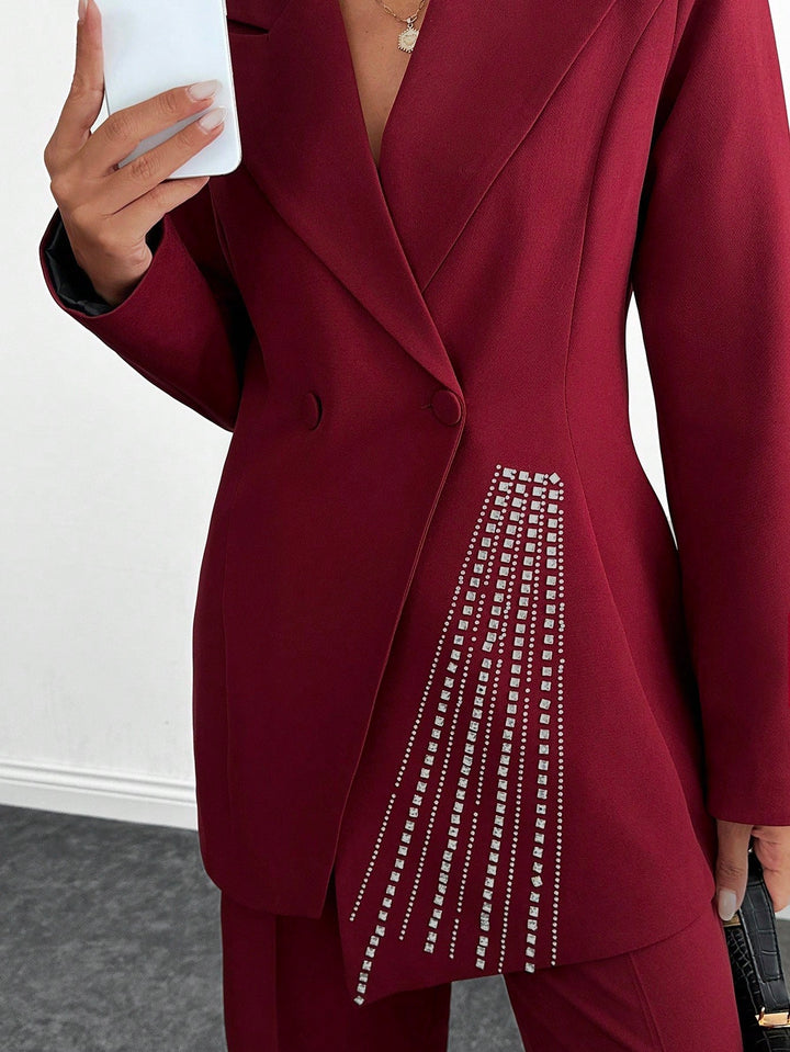 Costum SHEIN, vișiniu
