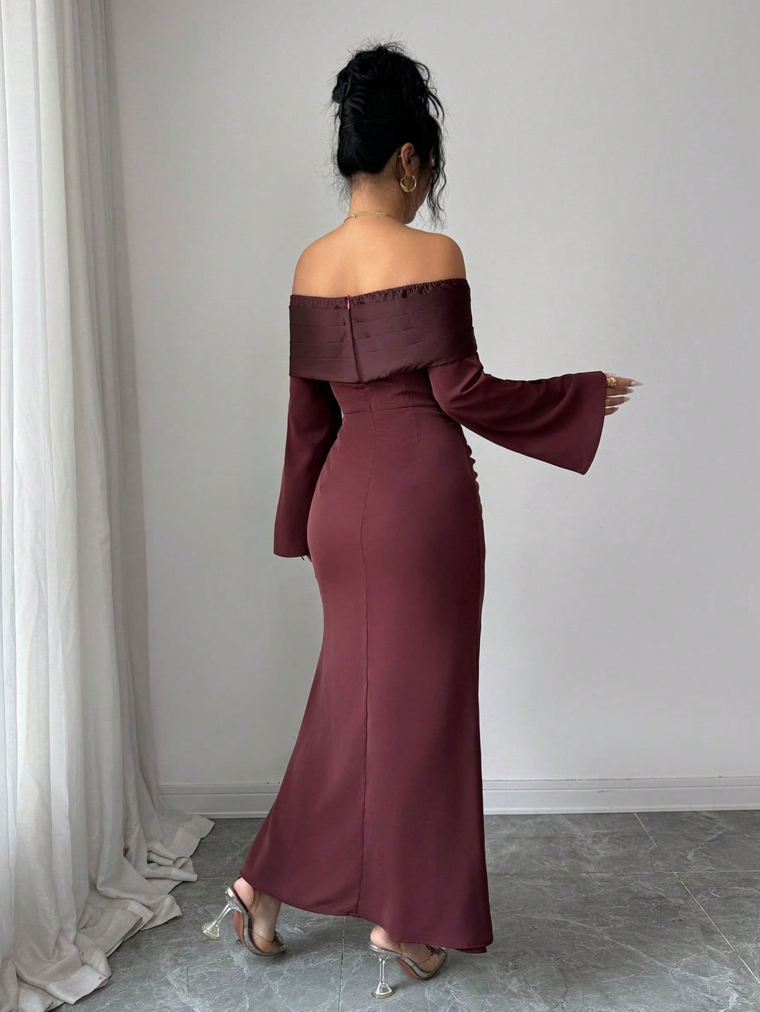Rochie midi SHEIN, maro