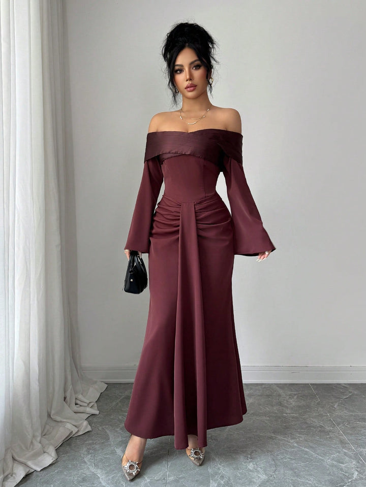 Rochie midi SHEIN, maro