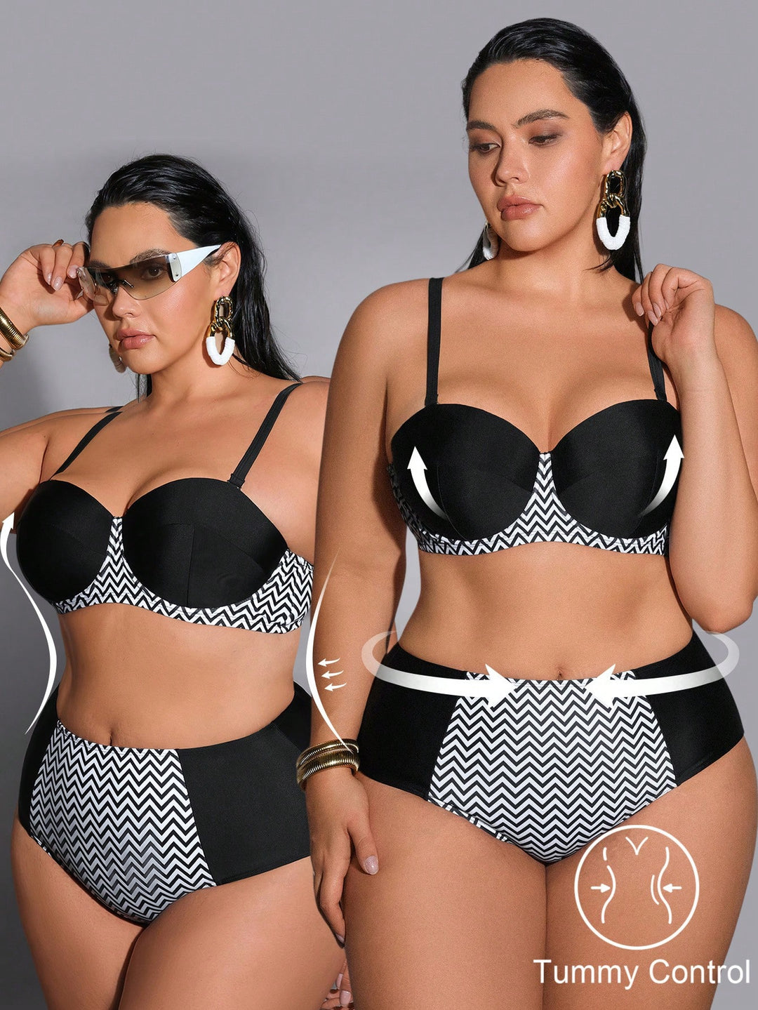 SHEIN bikini fürdőruha szett, fekete