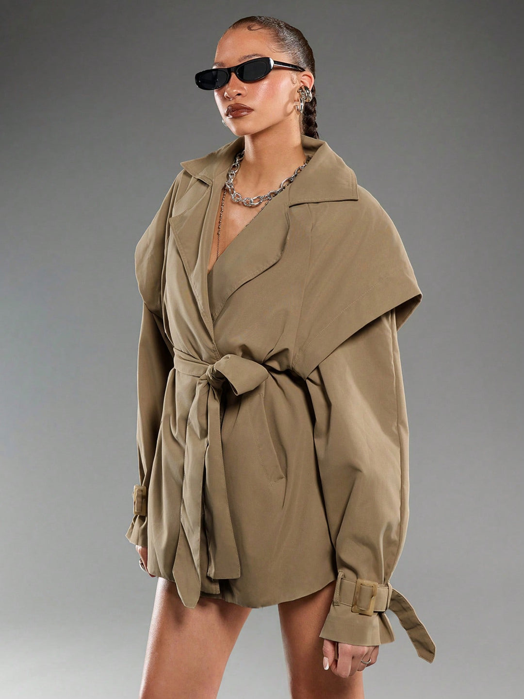 Trench SHEIN, kaki