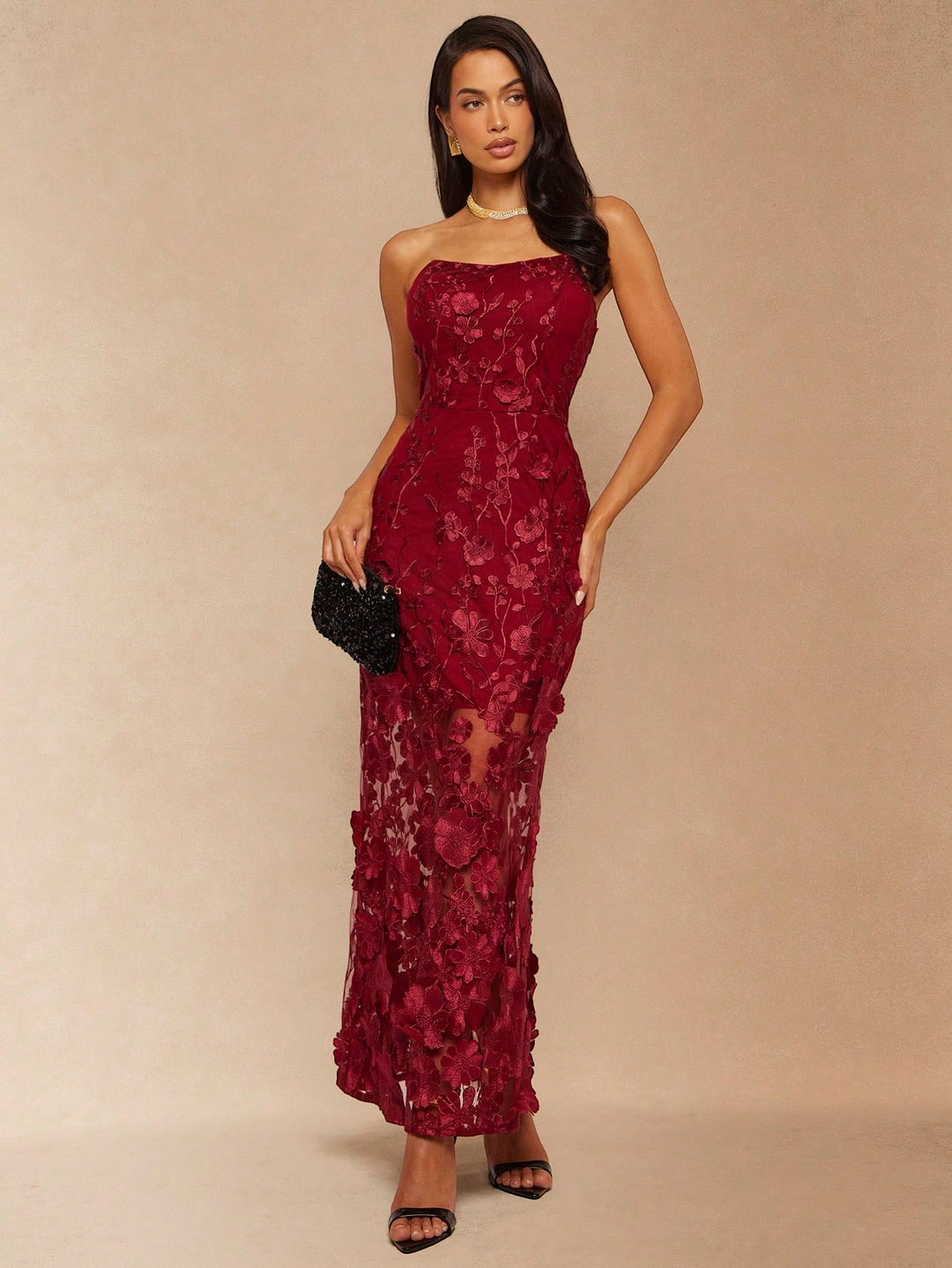 Rochie maxi SHEIN, vișiniu