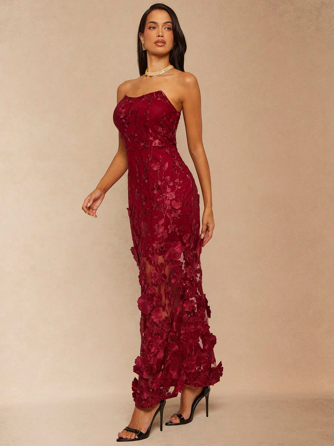 Rochie maxi SHEIN, vișiniu