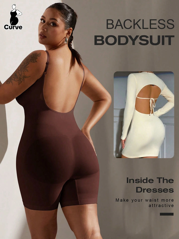 SHEIN alakformáló body, barna