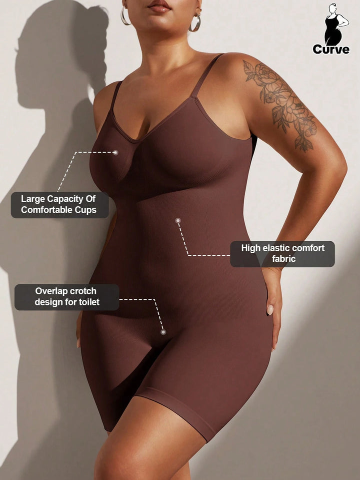 SHEIN alakformáló body, barna