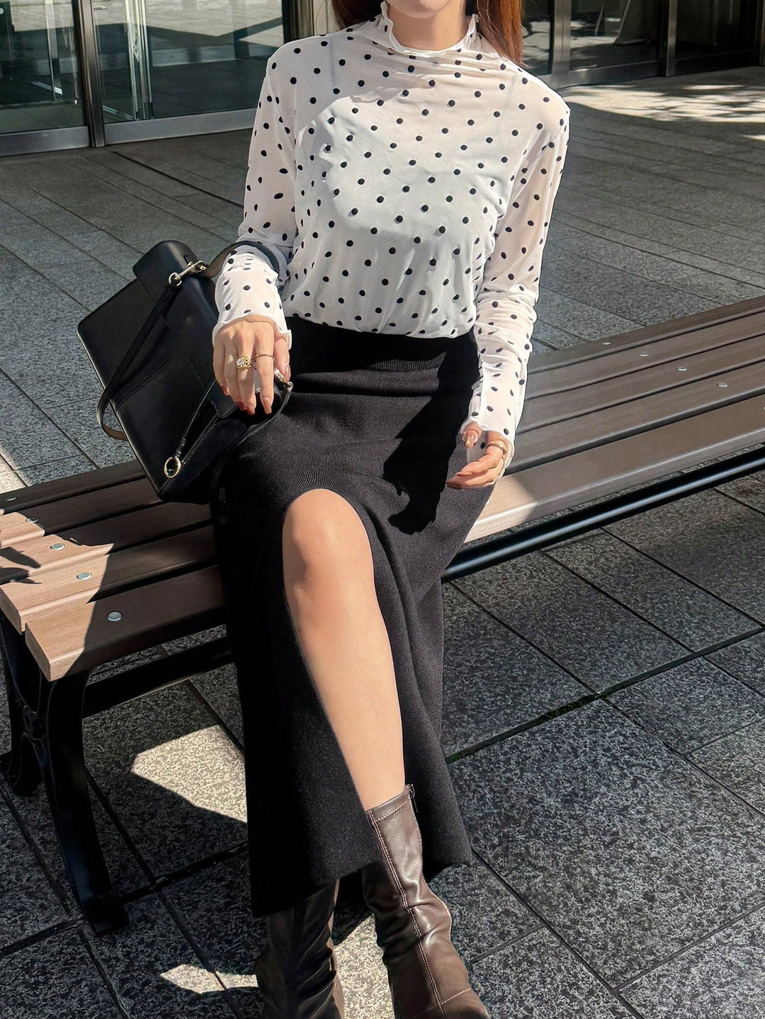 Shein maxi szoknya, fekete