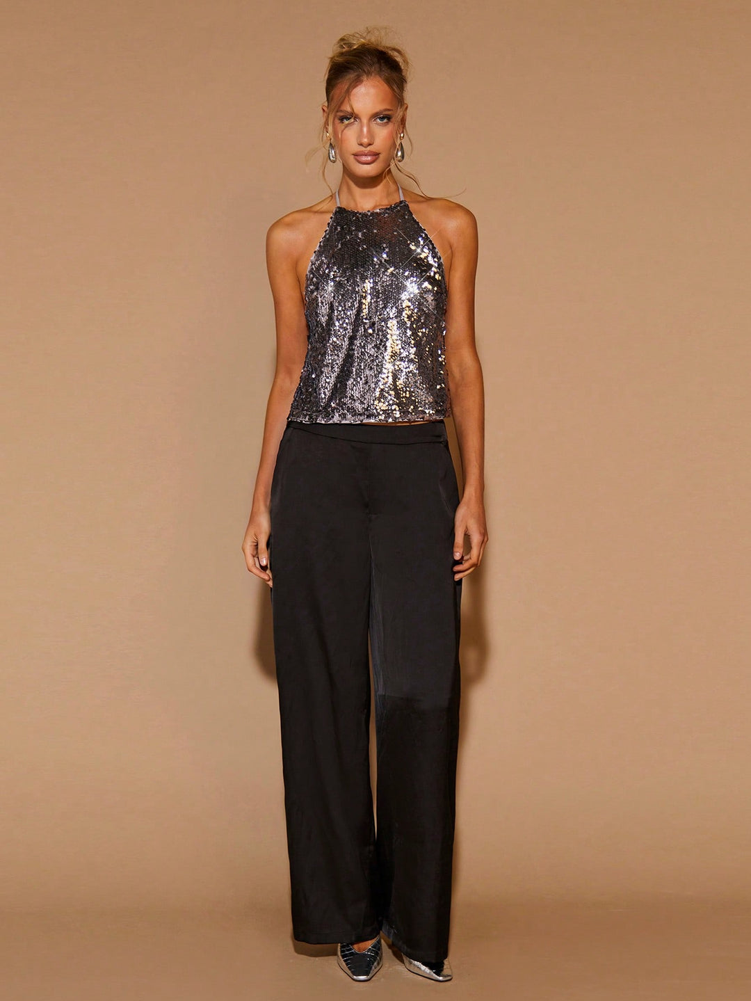 Top SHEIN, argintiu