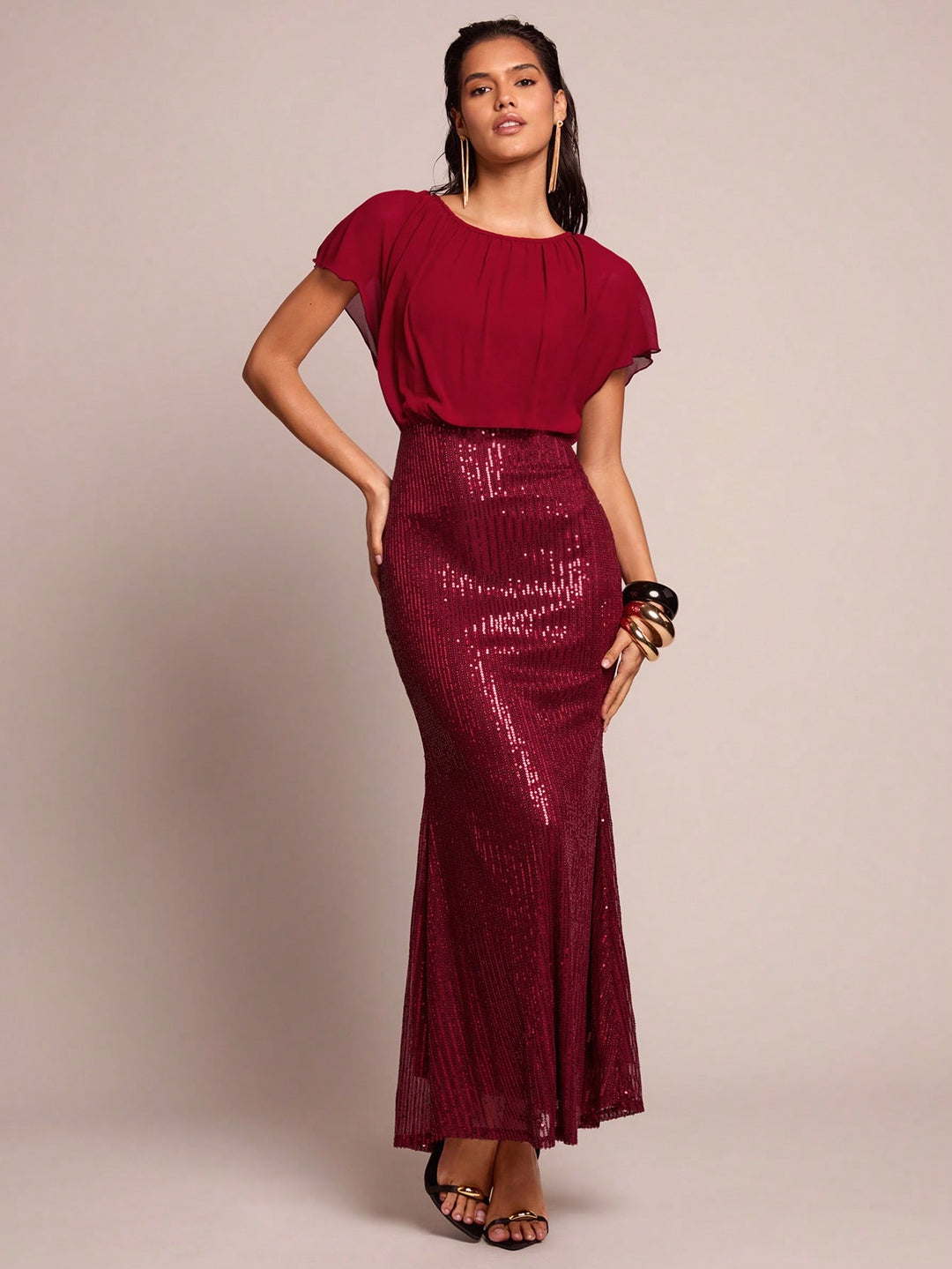 Rochie maxi SHEIN, vișiniu