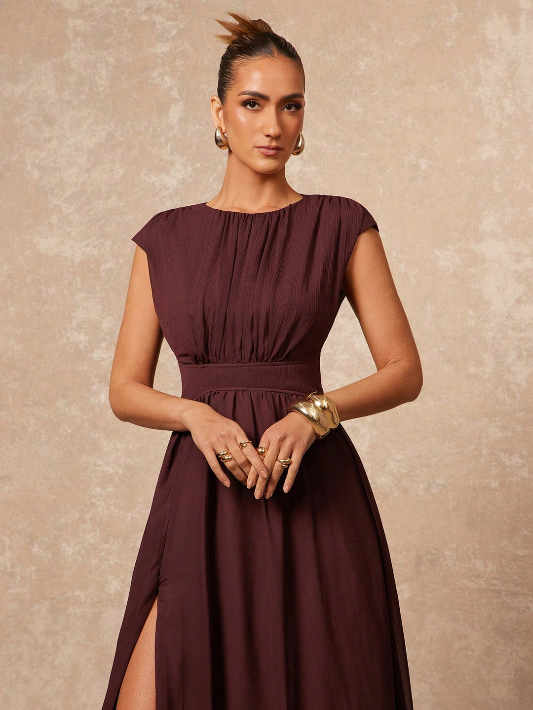Rochie maxi SHEIN, maro