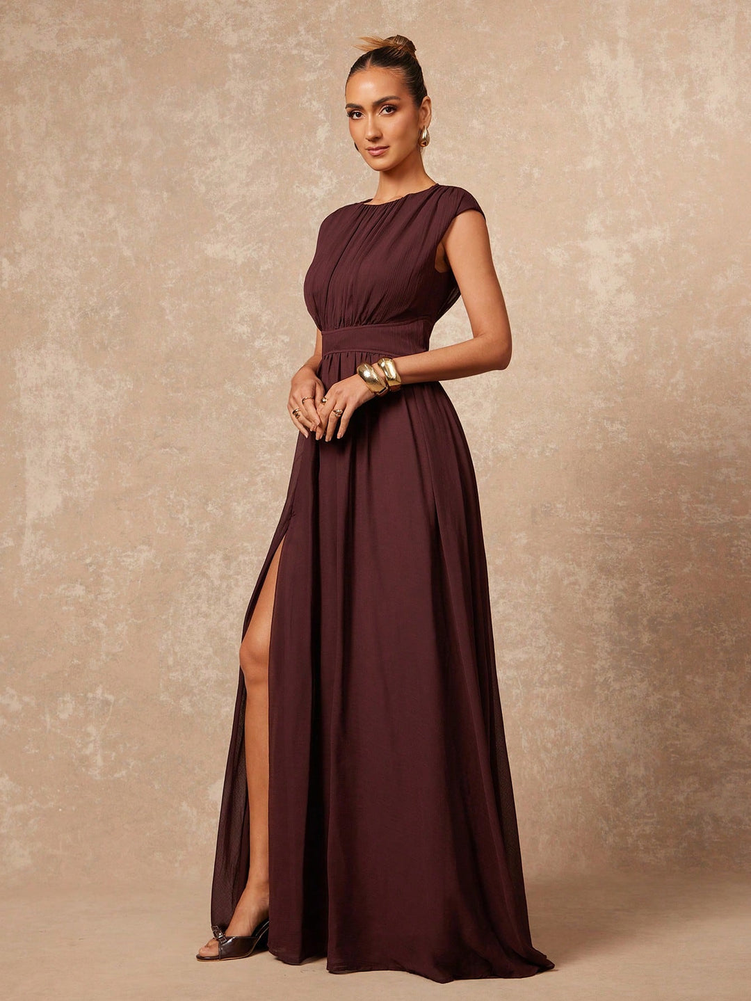 Rochie maxi SHEIN, maro