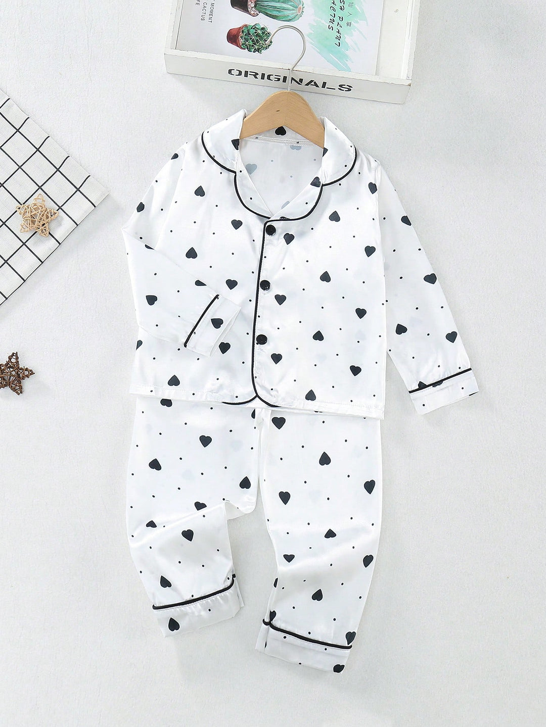 Compleu pijamale SHEIN, alb