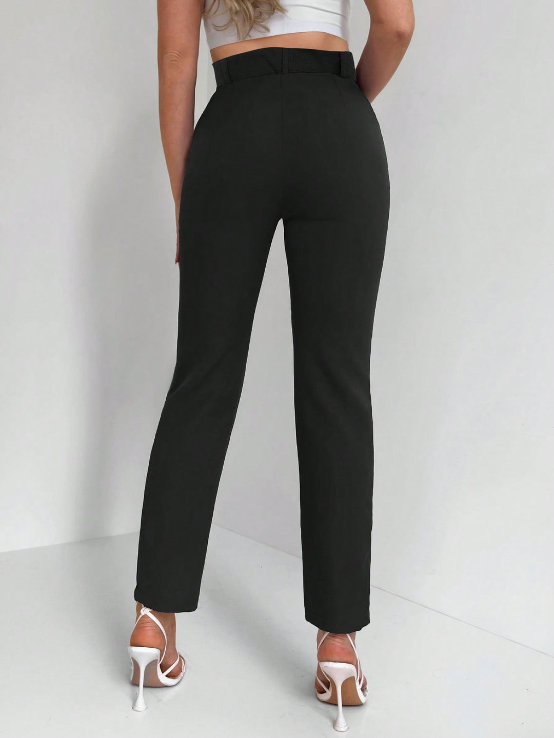 Pantalon de costum SHEIN, negru