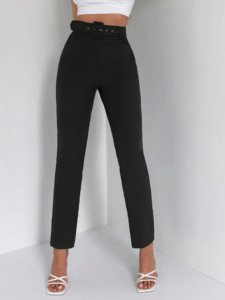 Pantalon de costum SHEIN, negru