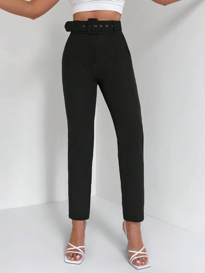 Pantalon de costum SHEIN, negru