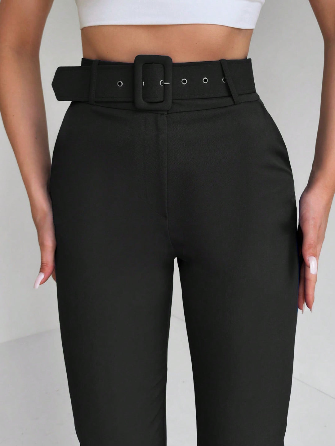 Pantalon de costum SHEIN, negru