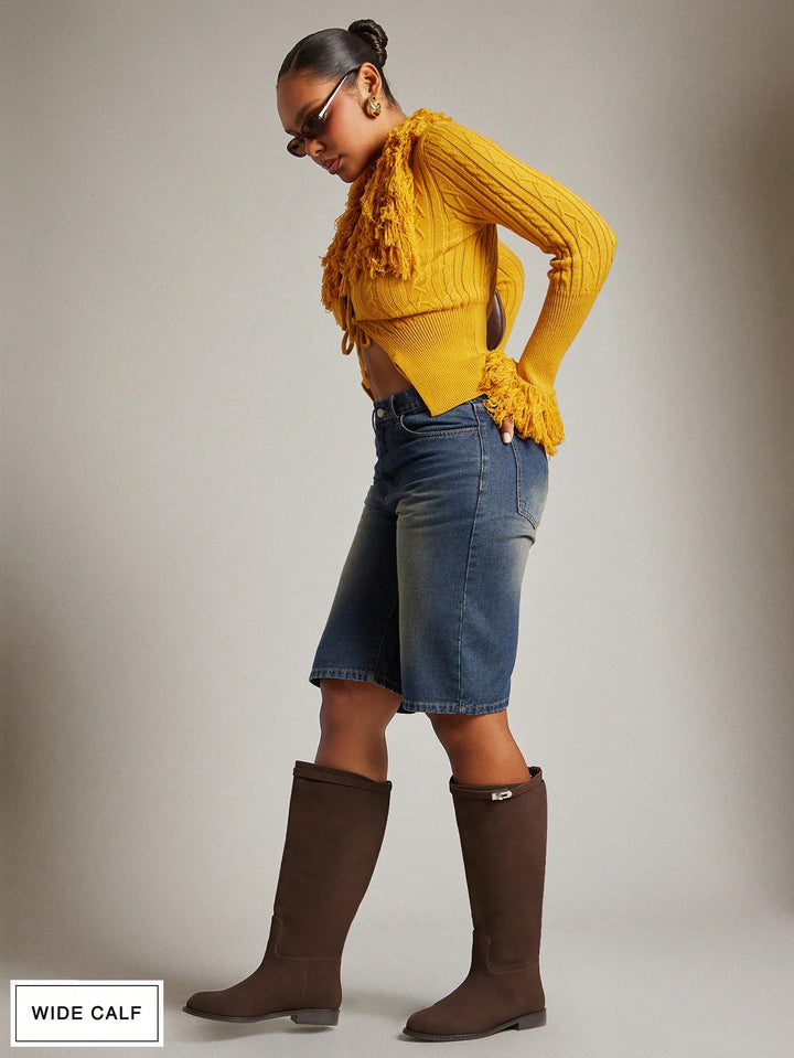 Botine SHEIN, maro