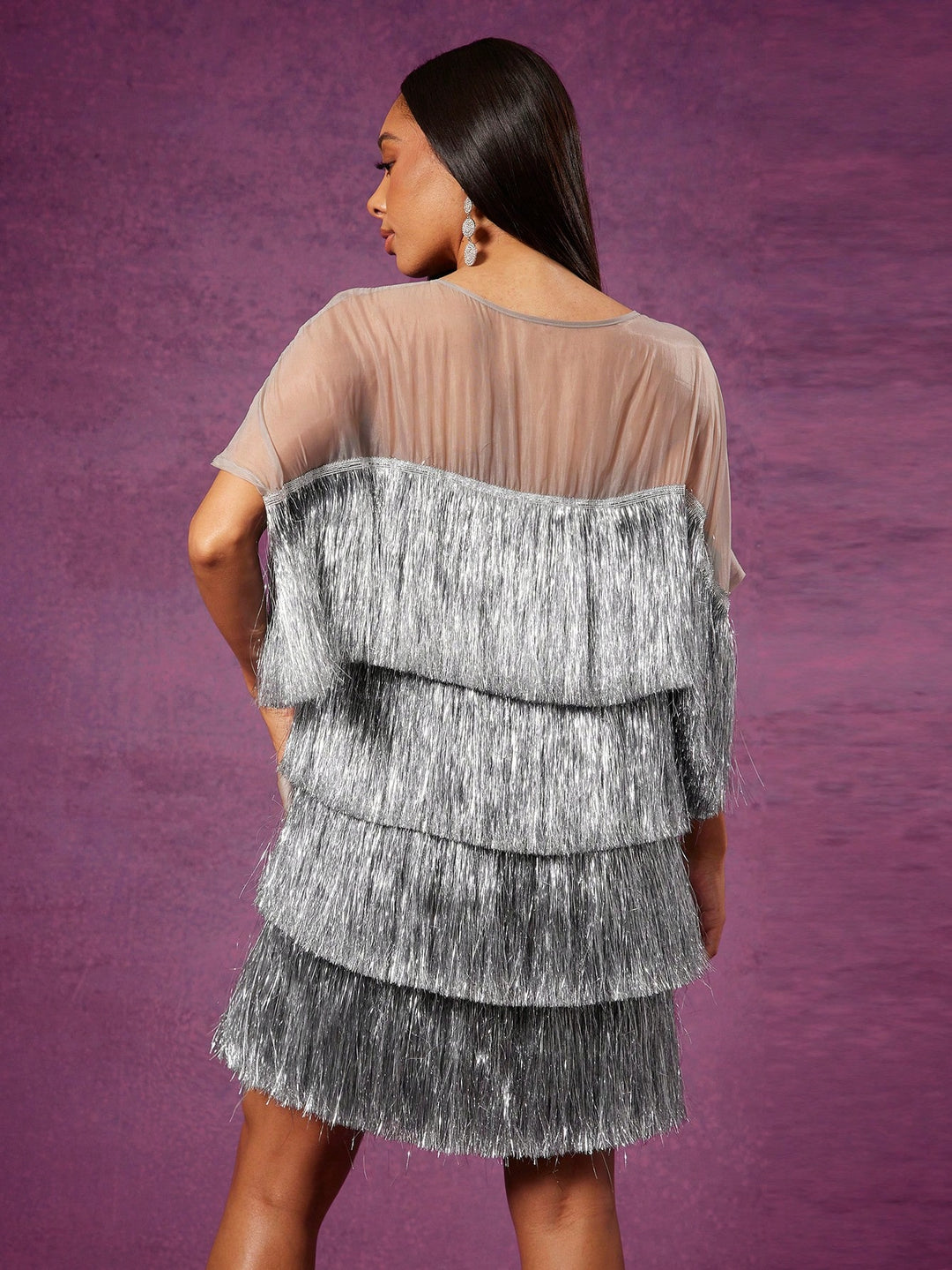 Rochie scurtă SHEIN, argintiu