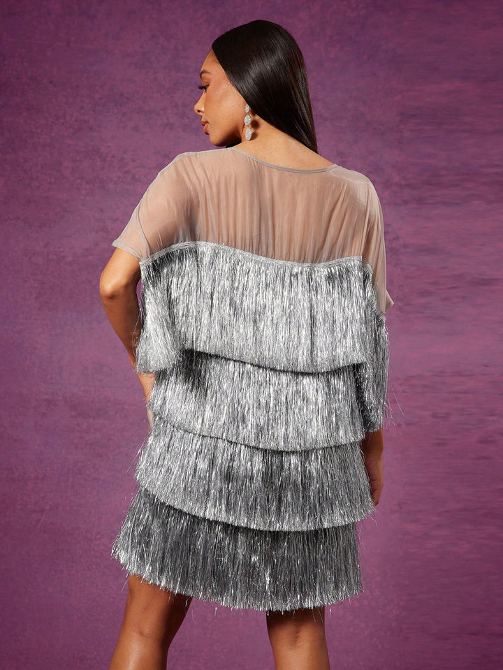 Rochie scurtă SHEIN, argintiu