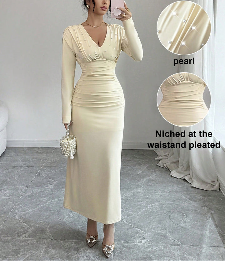 SHEIN maxi ruha, krém
