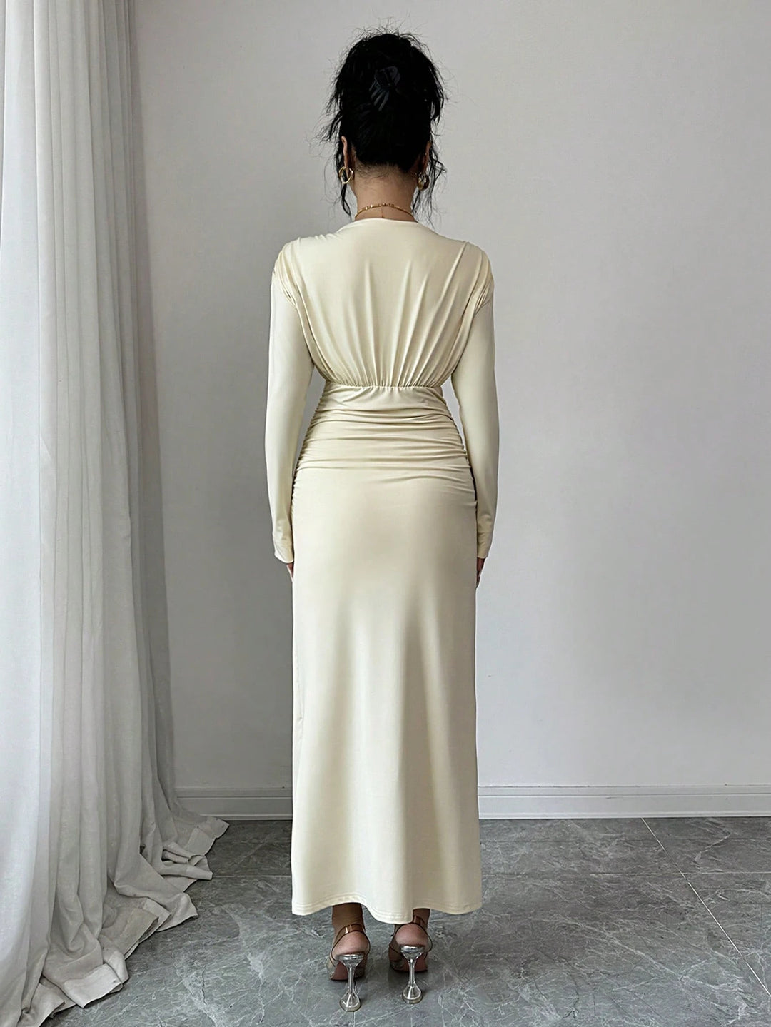 SHEIN maxi ruha, krém