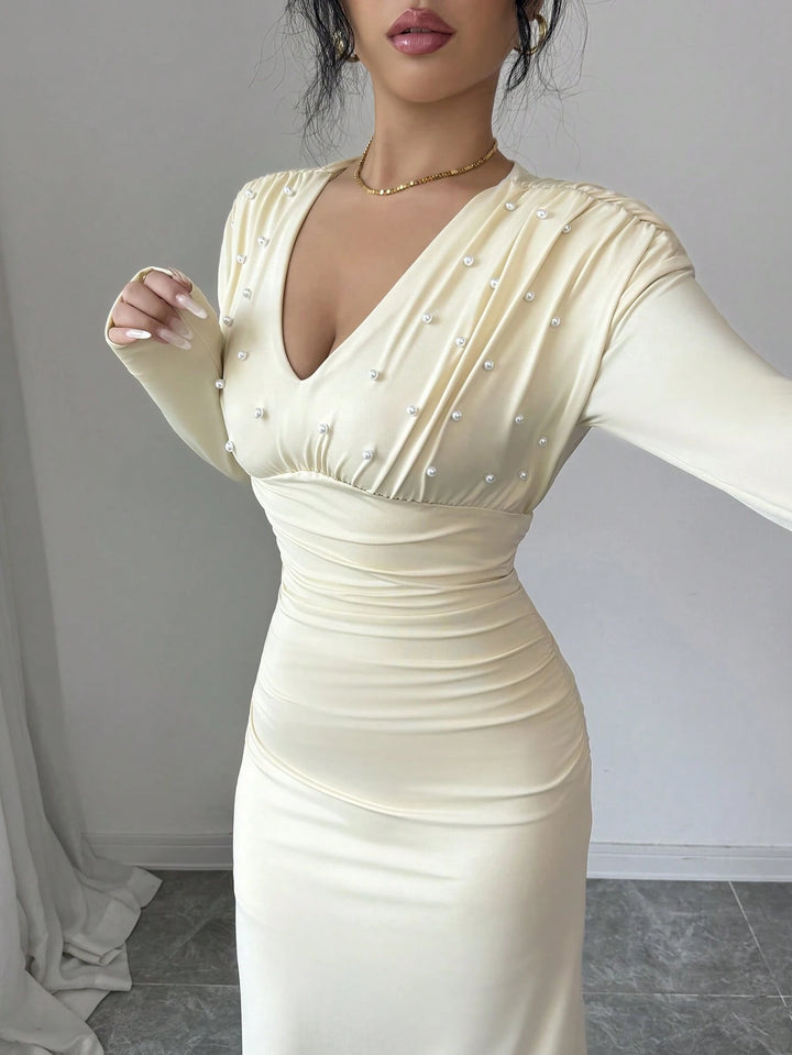 SHEIN maxi ruha, krém
