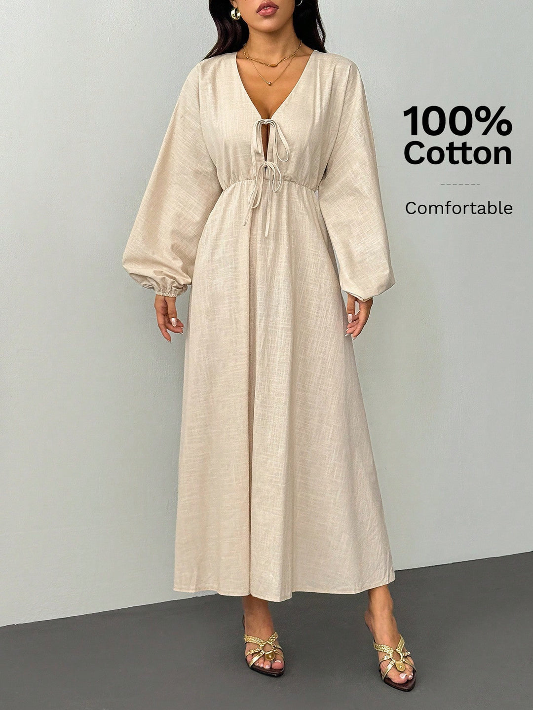 Rochie maxi SHEIN, bej