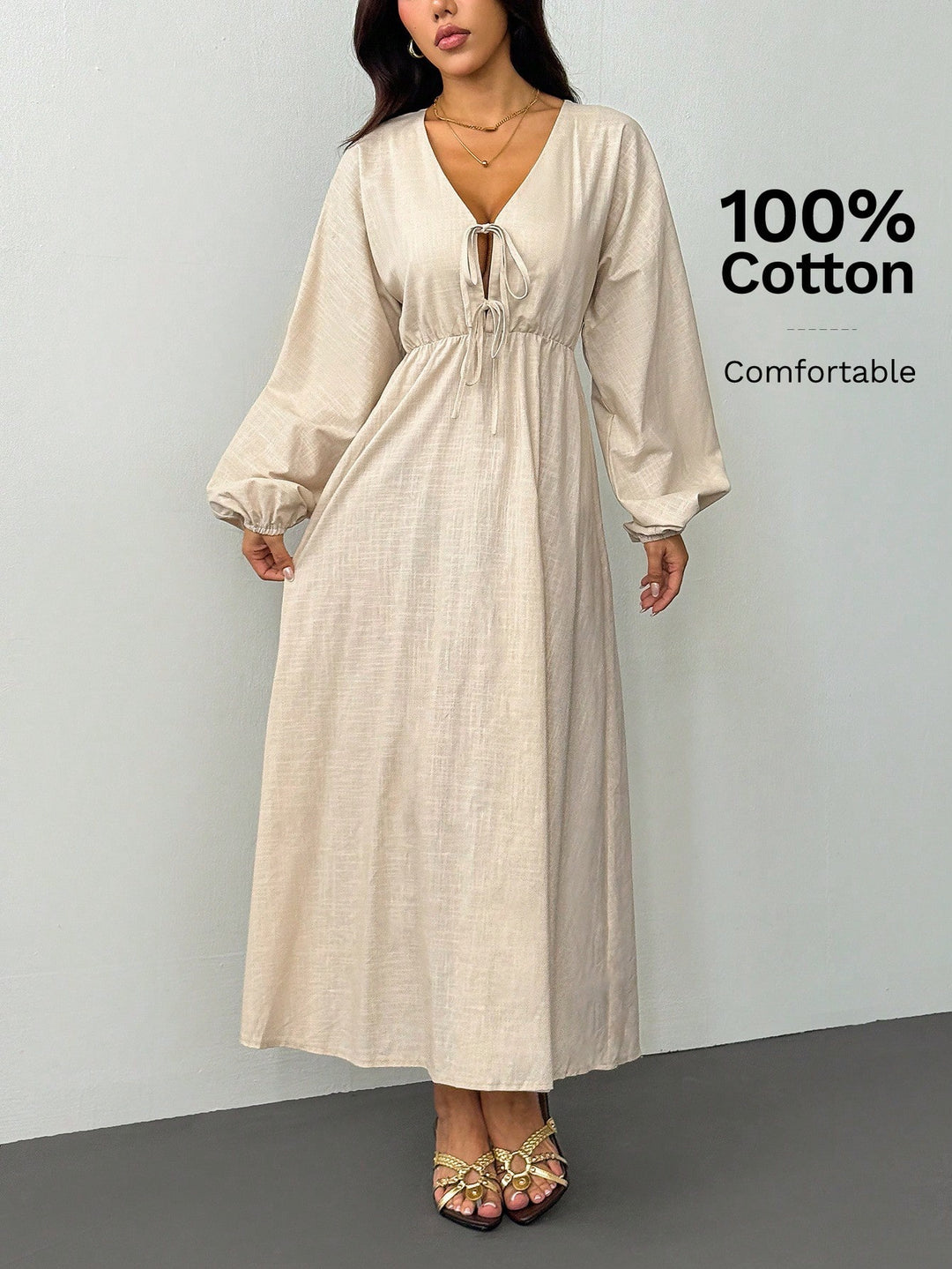 Rochie maxi SHEIN, bej