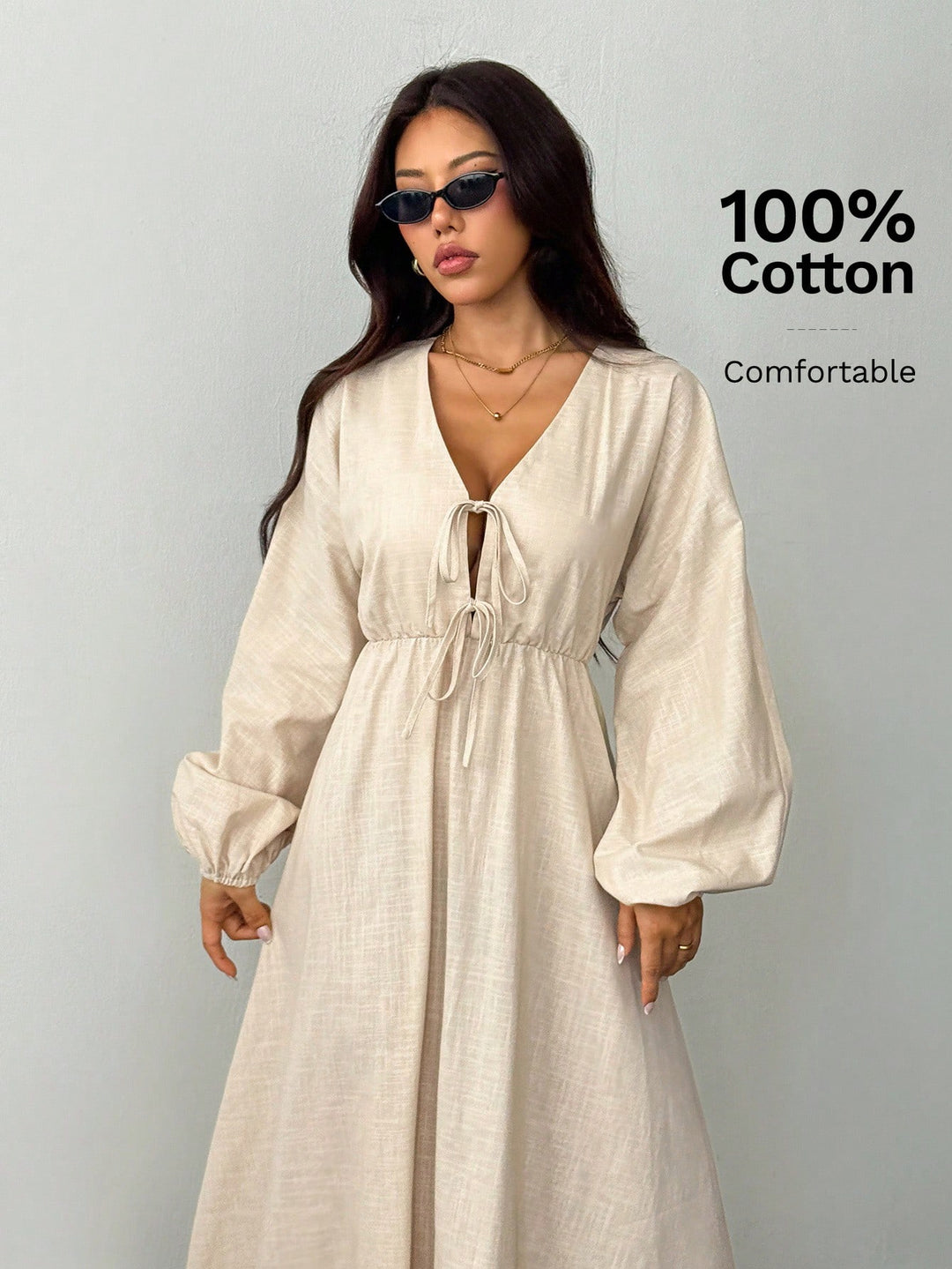 Rochie maxi SHEIN, bej