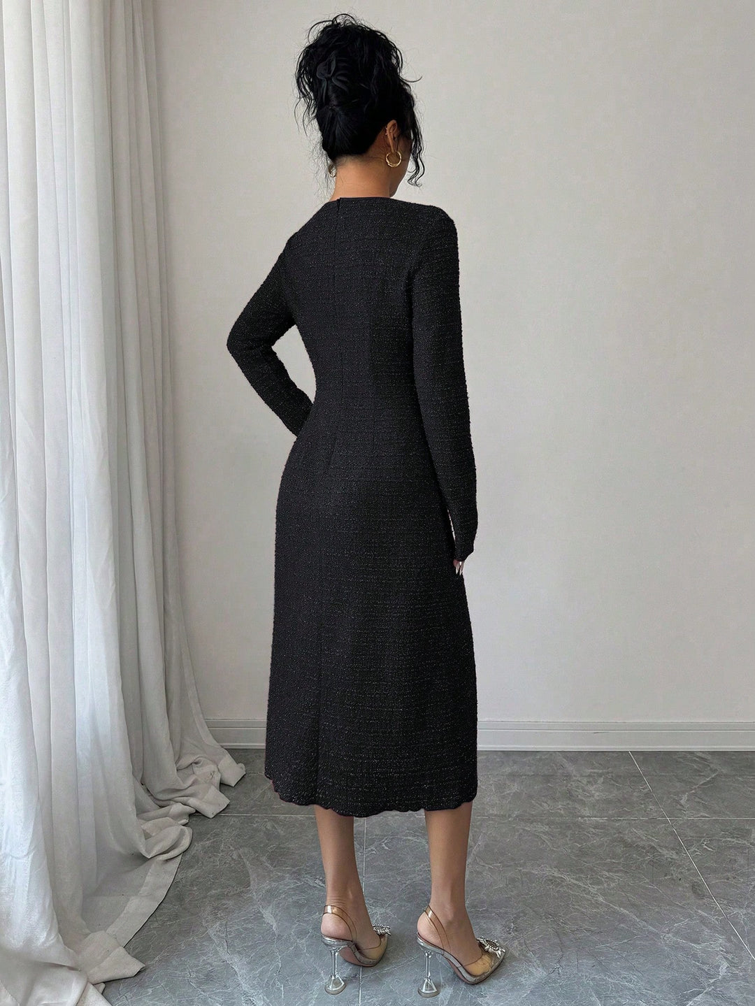 Rochie midi SHEIN, negru