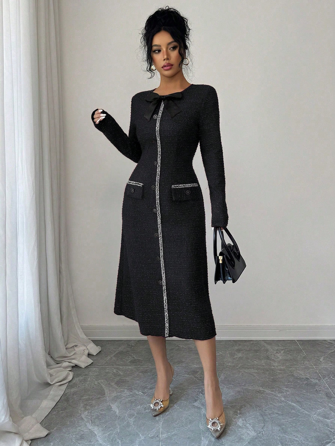 Rochie midi SHEIN, negru