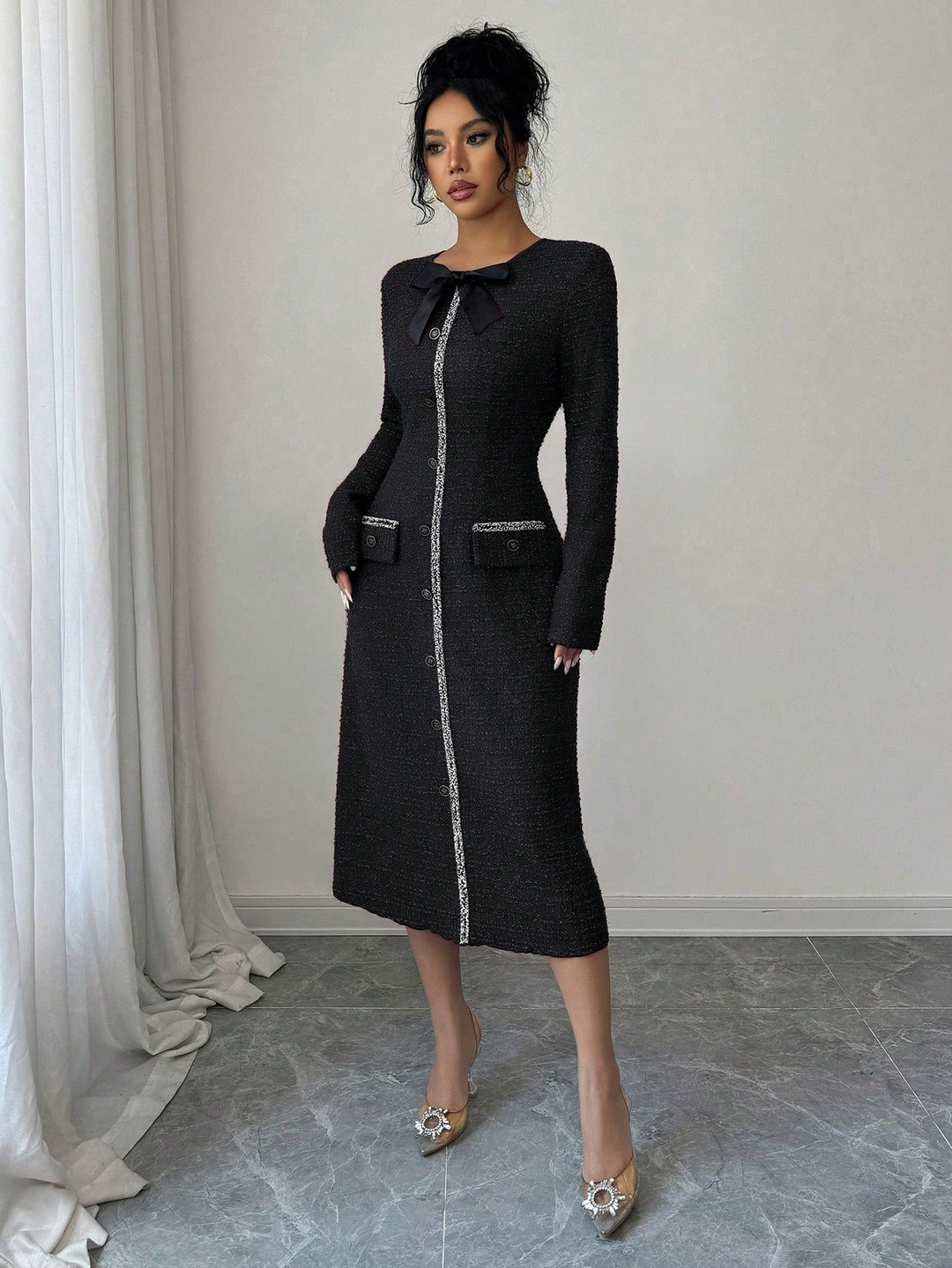 Rochie midi SHEIN, negru
