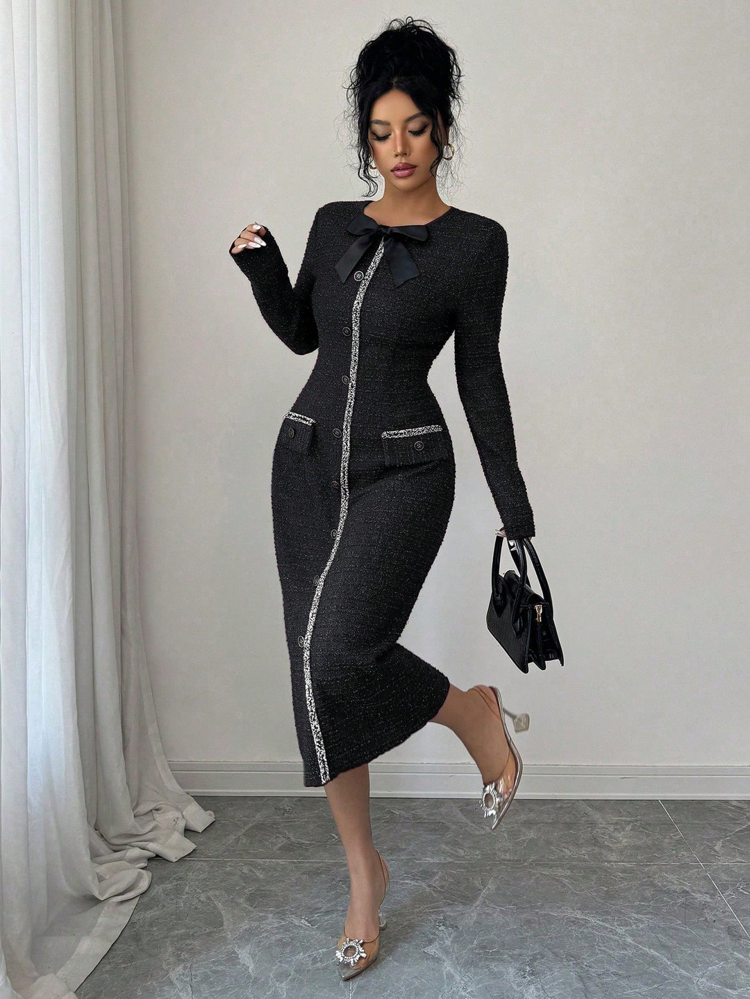 Rochie midi SHEIN, negru