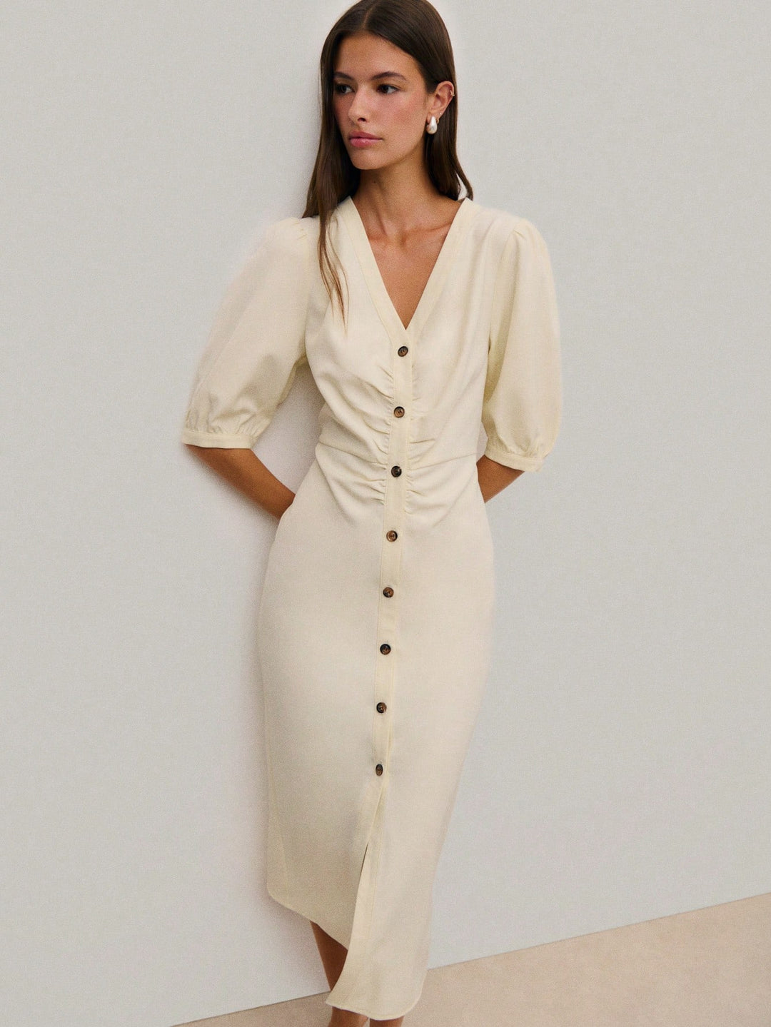 Rochie midi SHEIN, bej