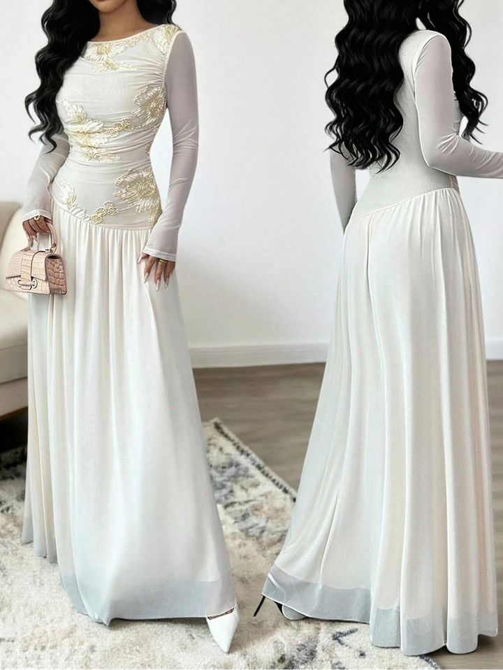 Rochie maxi SHEIN, crem