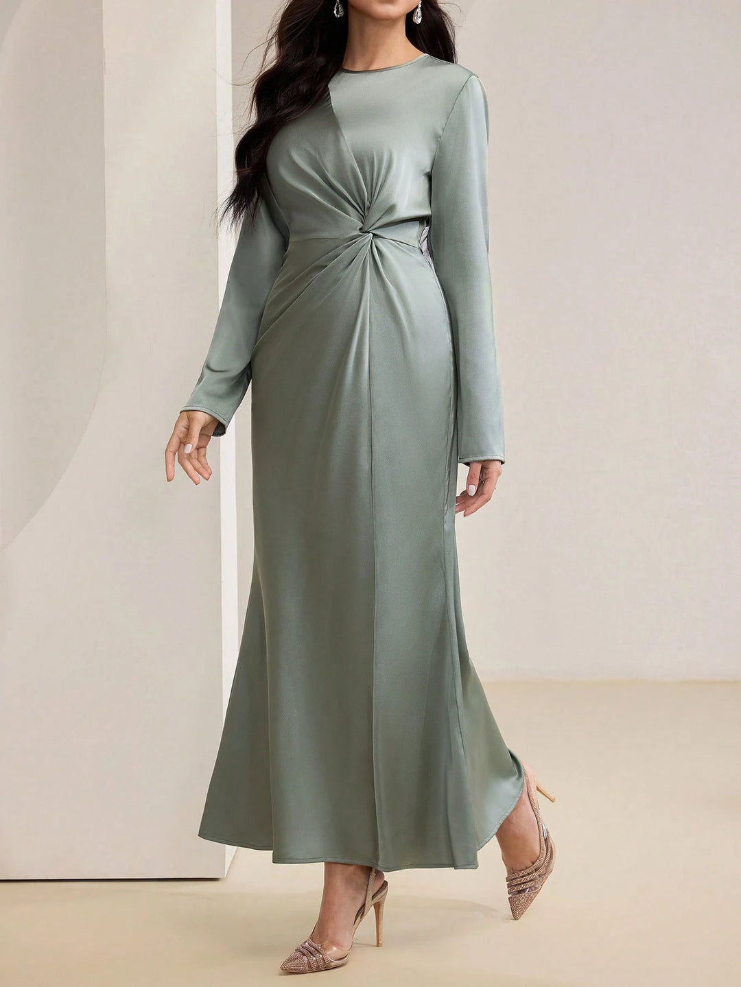 Rochie maxi SHEIN, verde