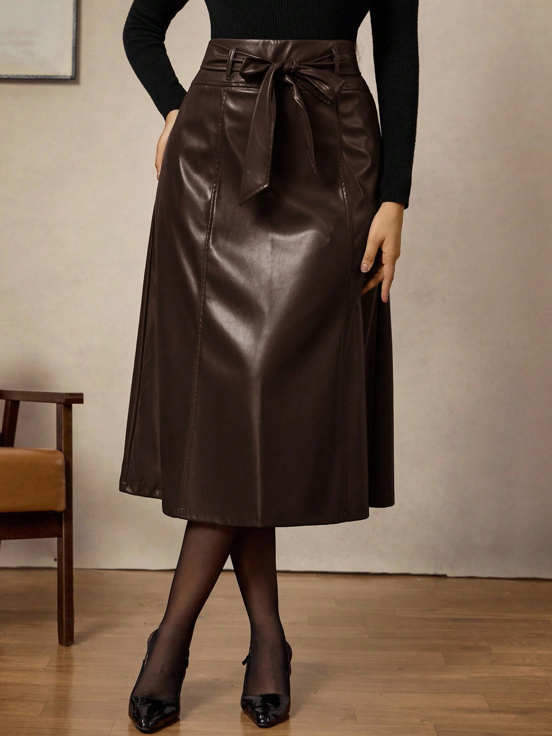 SHEIN maxiszoknya, barna
