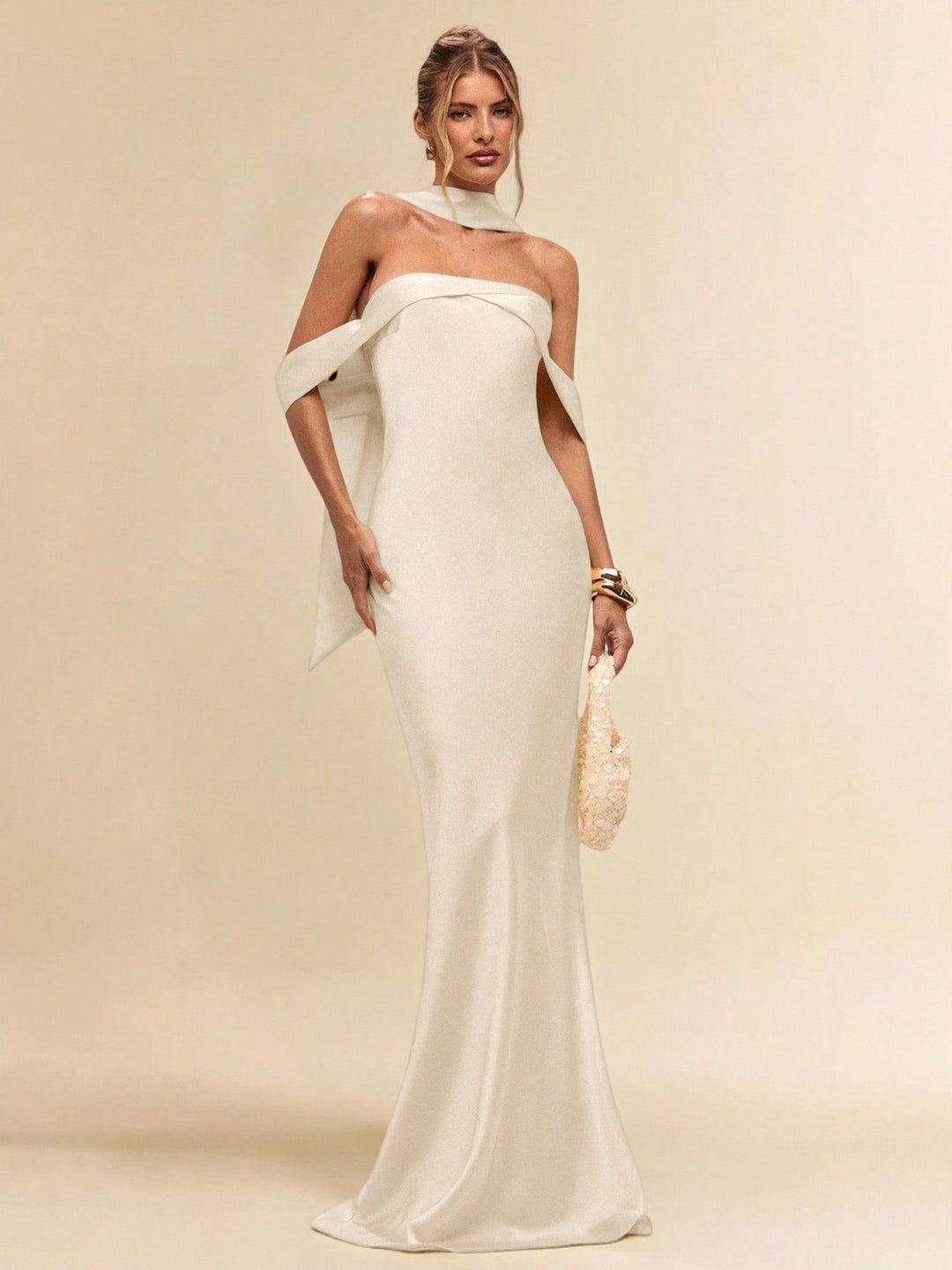 Rochie maxi SHEIN, bej