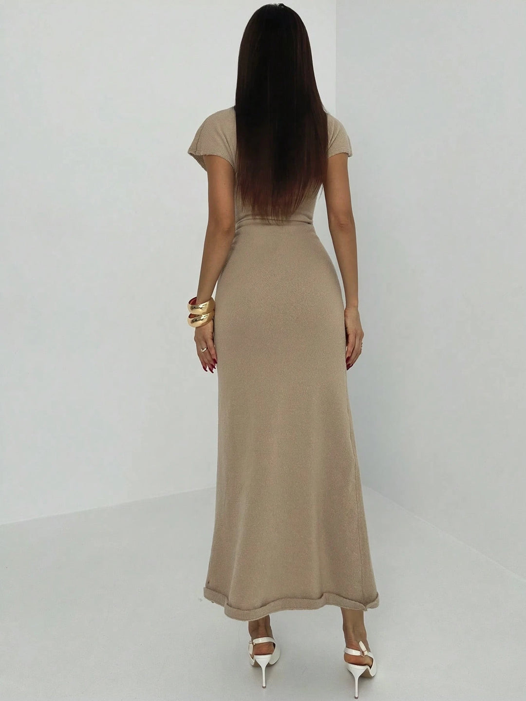 Rochie maxi SHEION, bej
