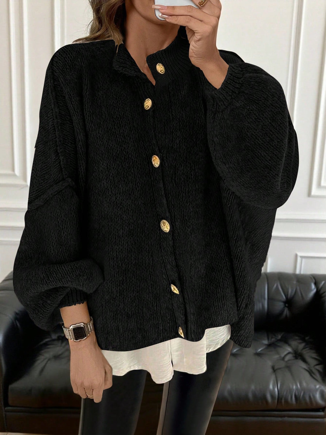 Cardigan SHEIN, negru