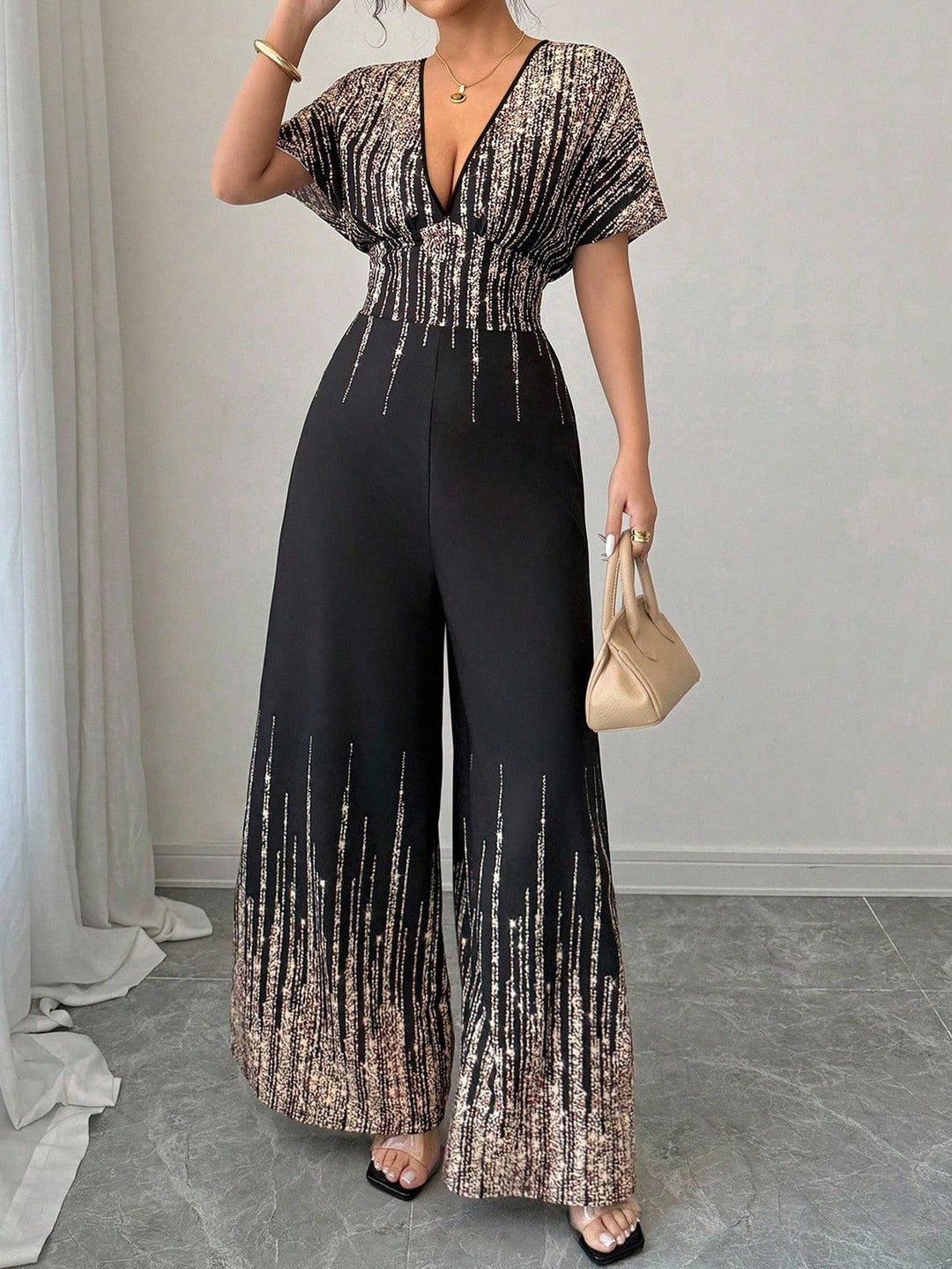 SHEIN Playsuit, fekete
