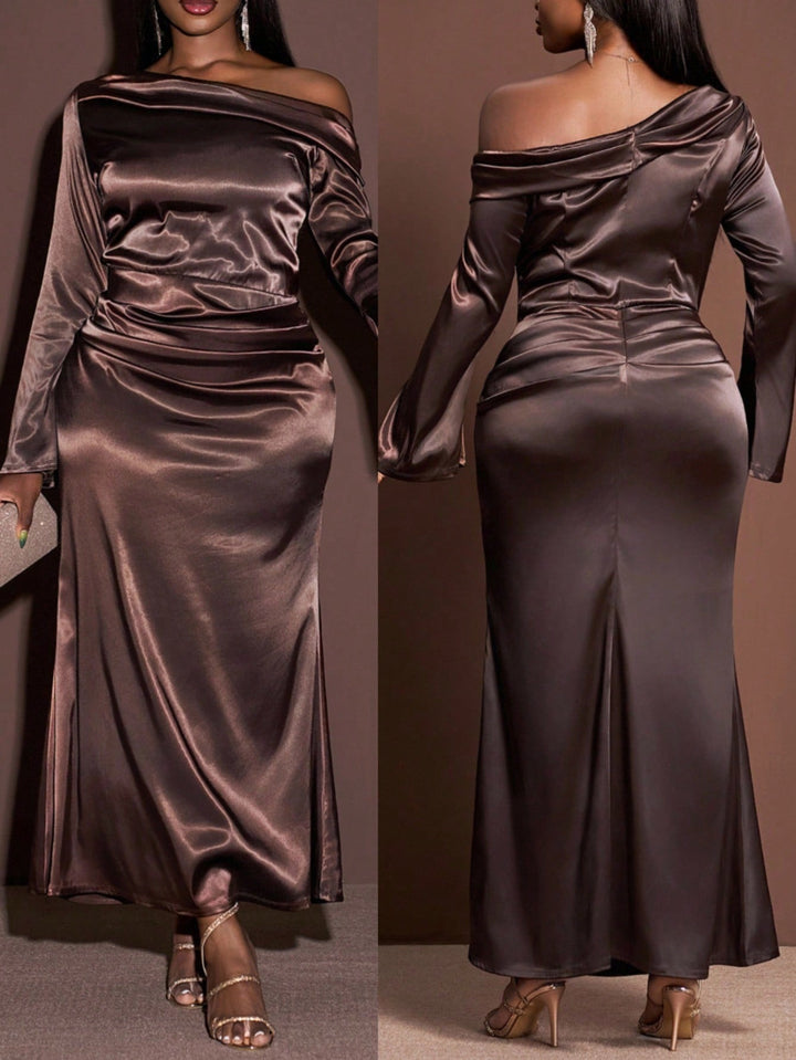 SHEIN maxi ruha, barna