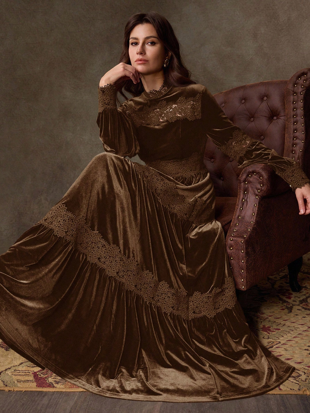 SHEIN maxi ruha, barna