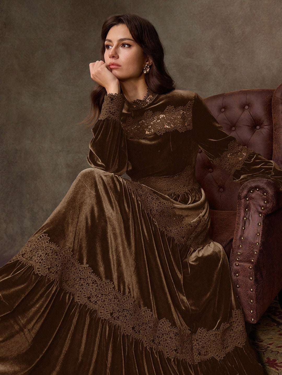SHEIN maxi ruha, barna