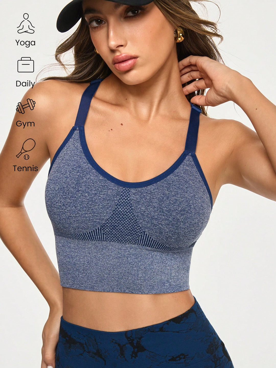 SHEIN sportmelltartó, kék